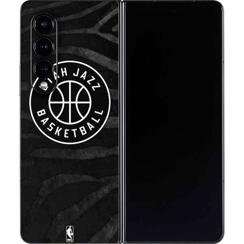 NBA Utah Jazz Black Animal Print Galaxy Z Fold4 5G Skin