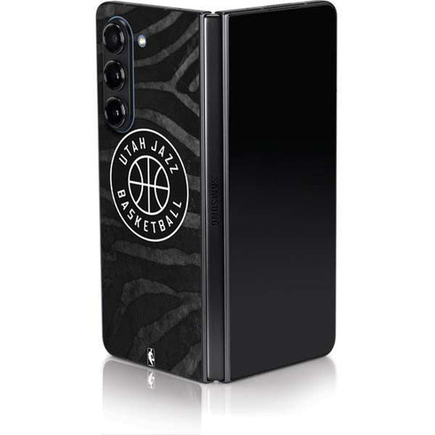 NBA Utah Jazz Black Animal Print Galaxy Z Fold5 5G Skin