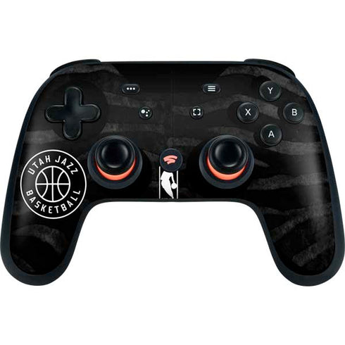 NBA Utah Jazz Black Animal Print Google Stadia Controller Skin