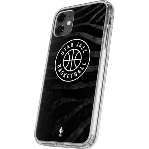 NBA Utah Jazz Black Animal Print iPhone 11 Clear Case