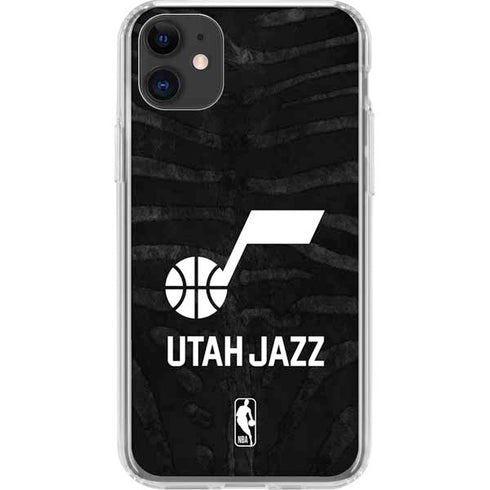 NBA Utah Jazz Black Animal Print iPhone 11 Clear Case