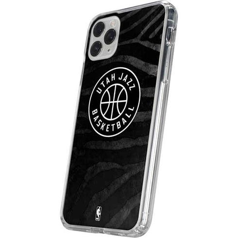 NBA Utah Jazz Black Animal Print iPhone 11 Pro Clear Case