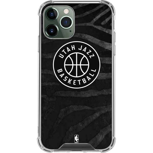 NBA Utah Jazz Black Animal Print iPhone 11 Pro Max Clear Case