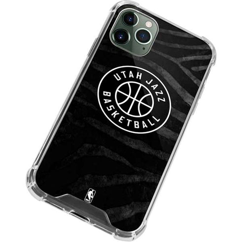 NBA Utah Jazz Black Animal Print iPhone 11 Pro Max Clear Case