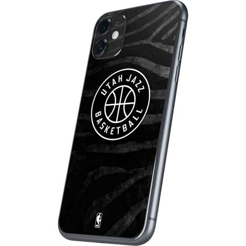NBA Utah Jazz Black Animal Print iPhone 11 Skin