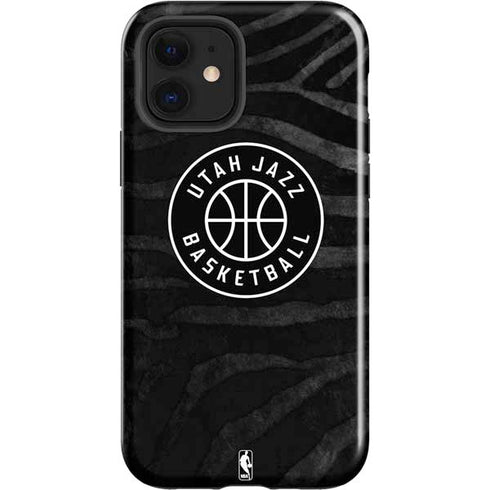 NBA Utah Jazz Black Animal Print iPhone 12 Impact Case