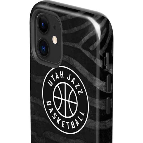 NBA Utah Jazz Black Animal Print iPhone 12 Impact Case