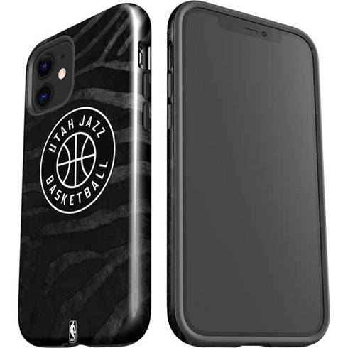 NBA Utah Jazz Black Animal Print iPhone 12 Impact Case