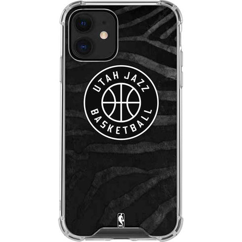NBA Utah Jazz Black Animal Print iPhone 12 Mini Clear Case