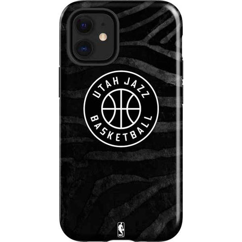 NBA Utah Jazz Black Animal Print iPhone 12 Mini Impact Case