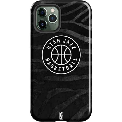 NBA Utah Jazz Black Animal Print iPhone 12 Pro Impact Case