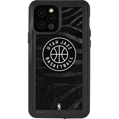NBA Utah Jazz Black Animal Print iPhone 12 Pro Waterproof Case