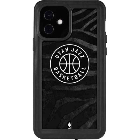 NBA Utah Jazz Black Animal Print iPhone 12 Waterproof Case