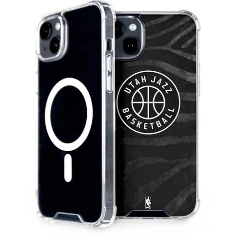 NBA Utah Jazz Black Animal Print iPhone 14 Plus MagSafe Case