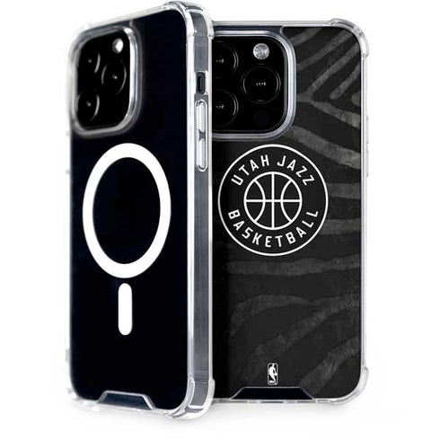 NBA Utah Jazz Black Animal Print iPhone 15 Pro MagSafe Case