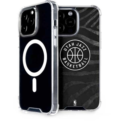 NBA Utah Jazz Black Animal Print iPhone 15 Pro Max MagSafe Case