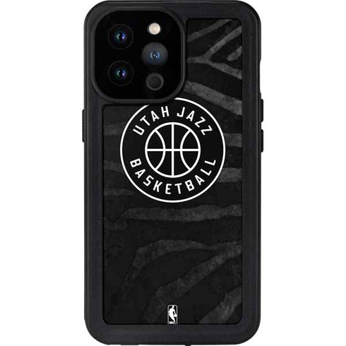 NBA Utah Jazz Black Animal Print iPhone 14 Pro Max Waterproof Case