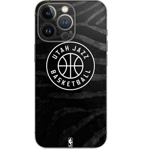 NBA Utah Jazz Black Animal Print iPhone 15 Pro Skin