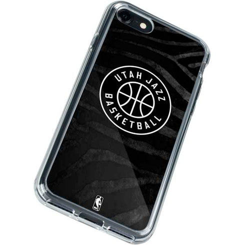 NBA Utah Jazz Black Animal Print iPhone SE (2nd & 3rd Gen) Clear Case