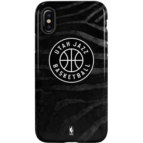 NBA Utah Jazz Black Animal Print iPhone X Pro Case