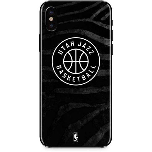 NBA Utah Jazz Black Animal Print iPhone X Skin