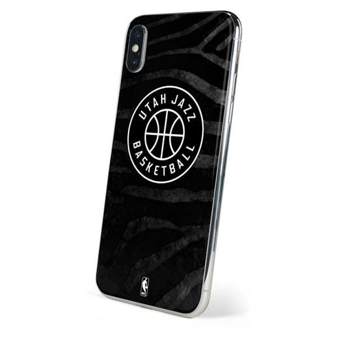 NBA Utah Jazz Black Animal Print iPhone X Skin