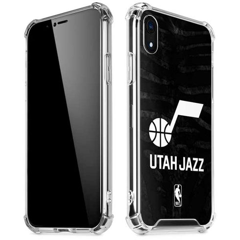 NBA Utah Jazz Black Animal Print iPhone XR Clear Case