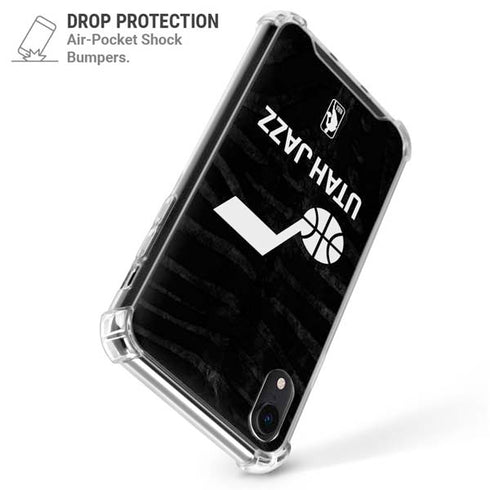NBA Utah Jazz Black Animal Print iPhone XR Clear Case