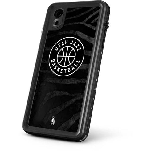 NBA Utah Jazz Black Animal Print iPhone XR Waterproof Case