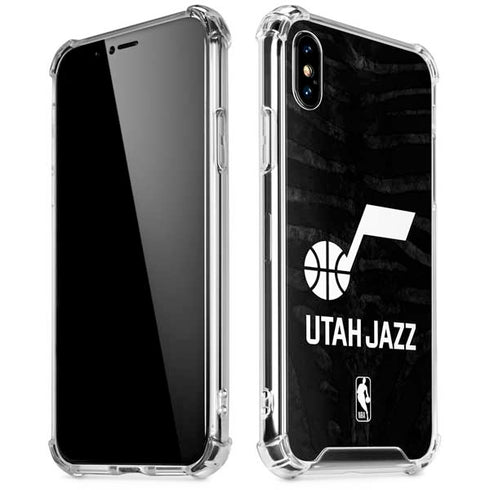 NBA Utah Jazz Black Animal Print iPhone XS Max Clear Case