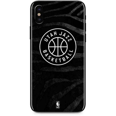 NBA Utah Jazz Black Animal Print iPhone XS Skin