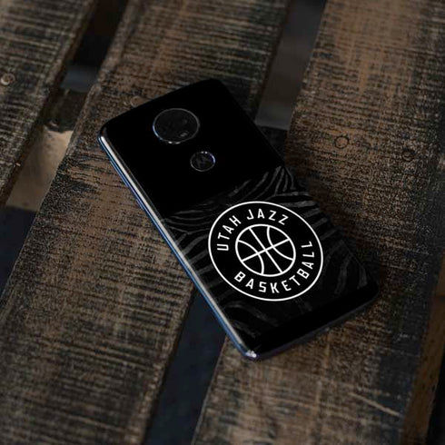 NBA Utah Jazz Black Animal Print Moto E5 Plus Skin