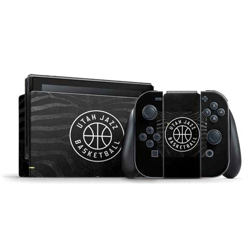 NBA Utah Jazz Black Animal Print Nintendo Switch Bundle Skin