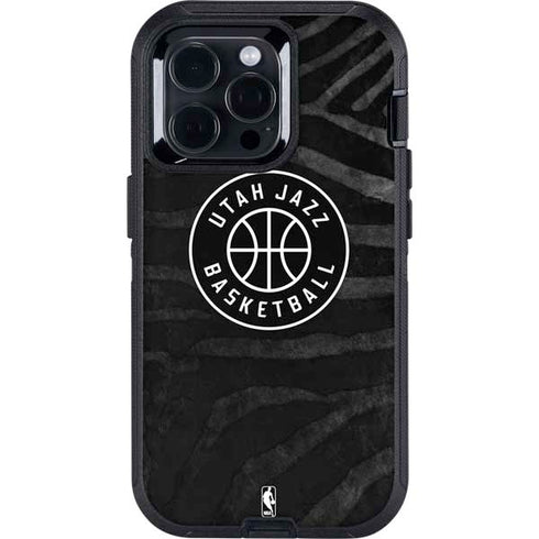 NBA Utah Jazz Black Animal Print Otterbox Defender iPhone Skin