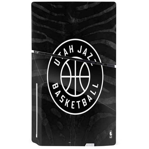 NBA Utah Jazz Black Animal Print PS5 Slim Disk Console Skin