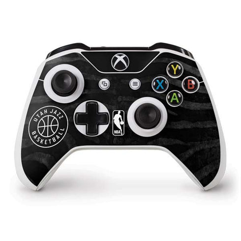 NBA Utah Jazz Black Animal Print Xbox One S Controller Skin