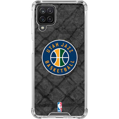 NBA Utah Jazz Black Rust Galaxy A12 Clear Case