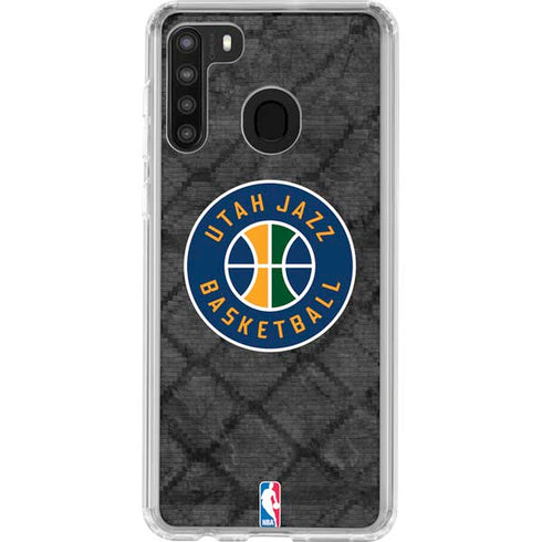 NBA Utah Jazz Black Rust Galaxy A21 Clear Case