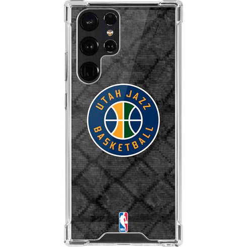 NBA Utah Jazz Black Rust Galaxy S22 Ultra Clear Case