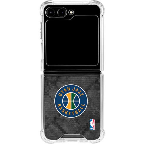NBA Utah Jazz Black Rust Galaxy Z Flip5 5G Clear Case