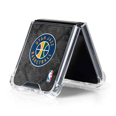 NBA Utah Jazz Black Rust Galaxy Z Flip5 5G Clear Case
