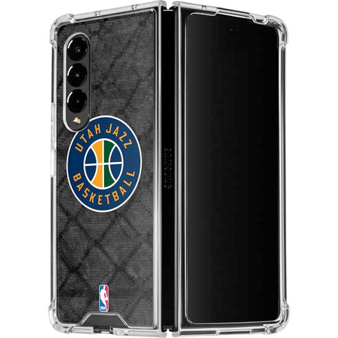 NBA Utah Jazz Black Rust Galaxy Z Fold4 5G Clear Case