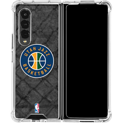 NBA Utah Jazz Black Rust Galaxy Z Fold4 5G Clear Case