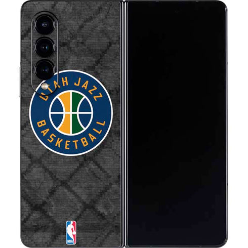 NBA Utah Jazz Black Rust Galaxy Z Fold4 5G Skin