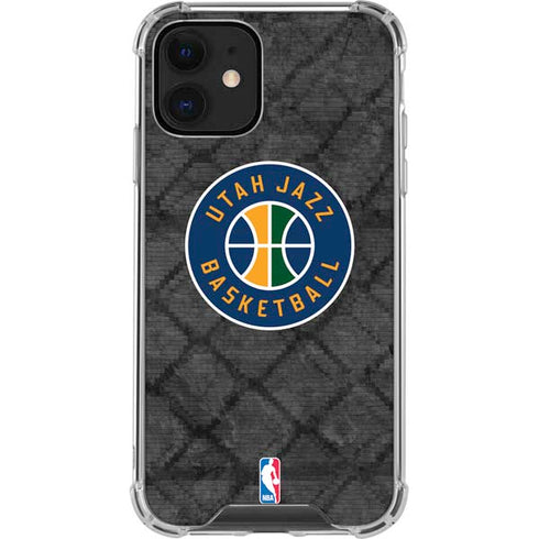 NBA Utah Jazz Black Rust iPhone 12 Clear Case