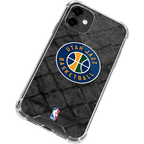 NBA Utah Jazz Black Rust iPhone 12 Clear Case