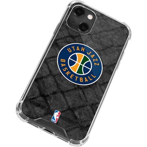 NBA Utah Jazz Black Rust iPhone 13 Mini Clear Case