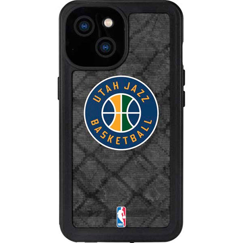 NBA Utah Jazz Black Rust iPhone 13 Mini Waterproof Case