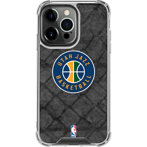 NBA Utah Jazz Black Rust iPhone 13 Pro Clear Case