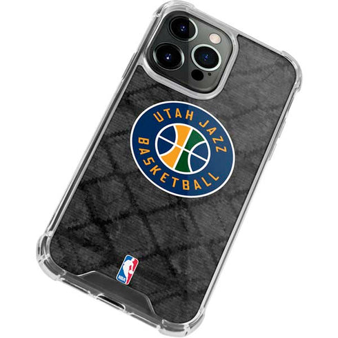 NBA Utah Jazz Black Rust iPhone 13 Pro Clear Case